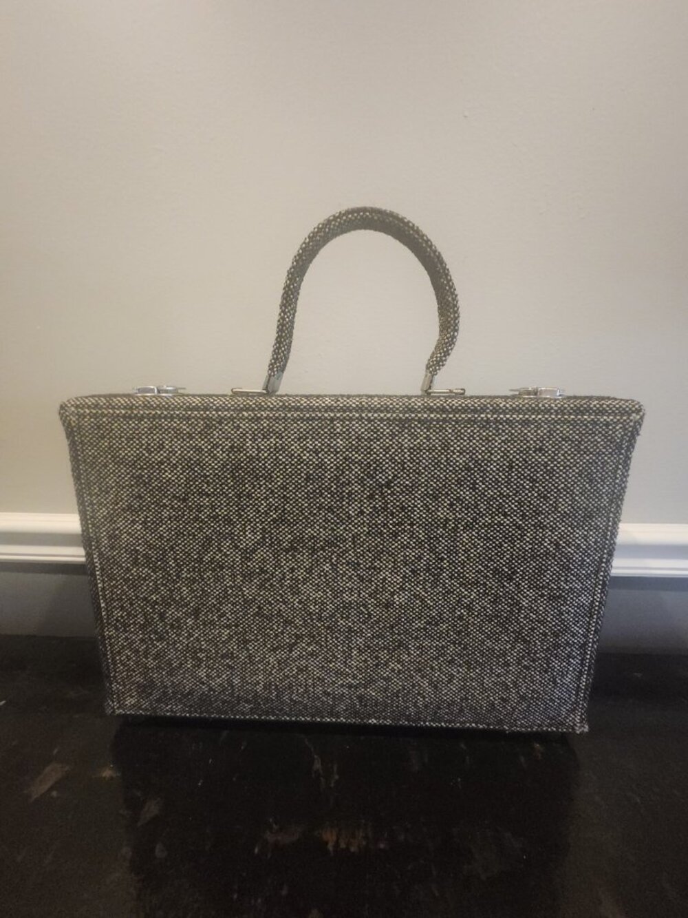 RARE~Vintage New~Stebco~BRIEFCASE~PORTFOLIO~Tweed Exterior~Vinyl Coated Interior